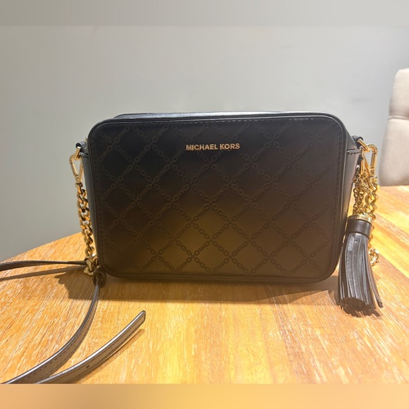 Michael Kors Handbags - Michael Kors Black and Gold Crossbody Bag